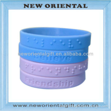 braille embossed silicone Bracelet